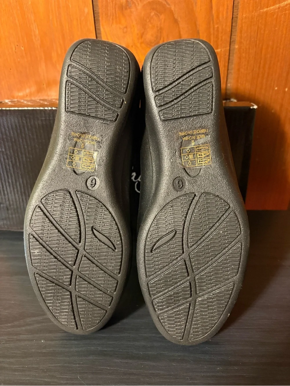 Charlie Paige Black Flats with Gold Decorative Medallion NIB